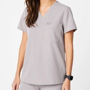 Figs One Pocket Scrub Top - SLATE